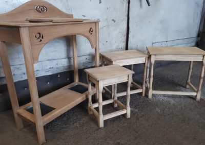 Wooden stools after